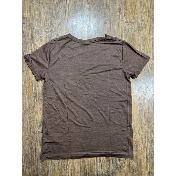 Icebreaker Shirt Womens Small Brown Merino Wool Crewneck Pocket Tee - Picture 6 of 8